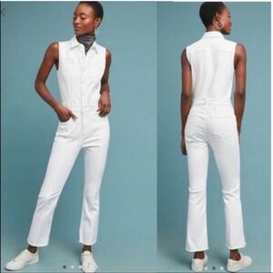 New! Pilcro by Anthropologie White Denim Jumpsuit.